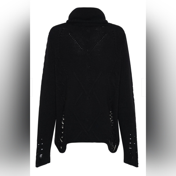 ONE TEASPOON LADDERED ROLL NECK SWEATER IN BLACK - Picture 5 of 6